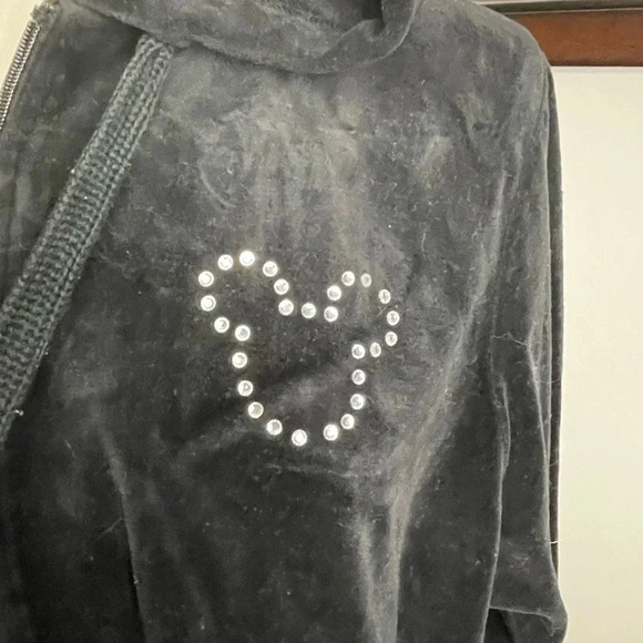 Walt Disney World Black Mickey Mouse Full Zip Velour Zip Up Jacket size … - Picture 3 of 6